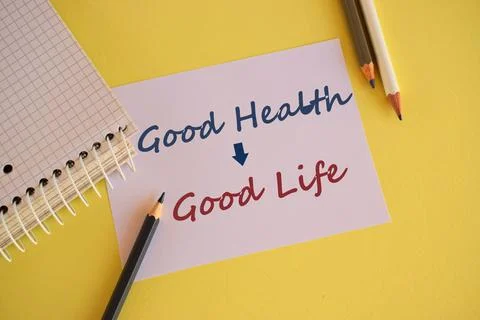 Good Health and Good Life written on white paper. Business photo showcasing g Stock Photos