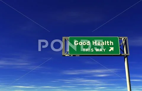 Good Health Freeway Sign Stock Illustration