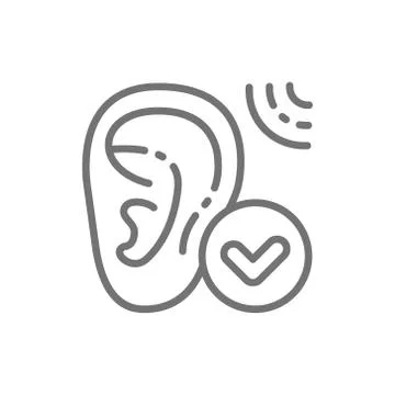 Good hearing, hearing test line icon. Isolated on white background Stock Illustration