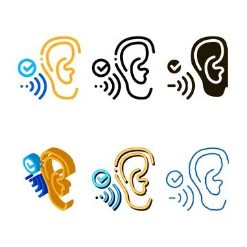 Good hearing series perception icon vector outline Stock Illustration