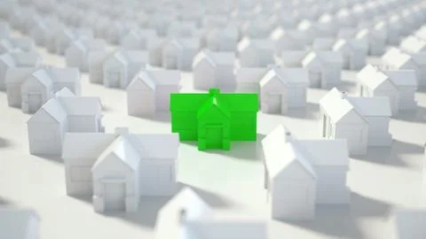 The good House Green Front view Illustrazione stock