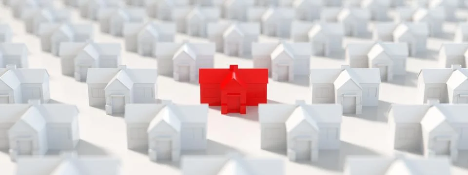 The Good House Red Front view panoramic Stock Illustration