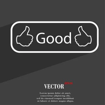 Good icon symbol Flat modern web design with long shadow and space for your t Stock Illustration