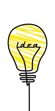 Good idea. Banner light bulb idea concept, creative concept light bulb drawn  Stock Illustration