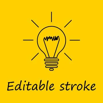 Good idea. Editable stroke. Banner light bulb idea concept, creative concept  Stock Illustration