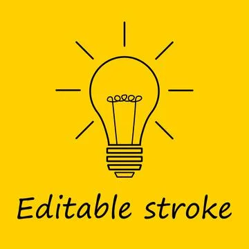Good idea. Editable stroke. Banner light bulb idea concept, creative concept  Stock Illustration