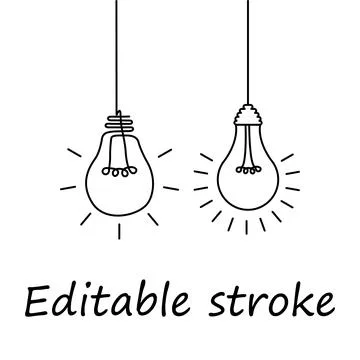 Good idea. Editable stroke. Banner light bulb idea concept, creative concept  Stock Illustration