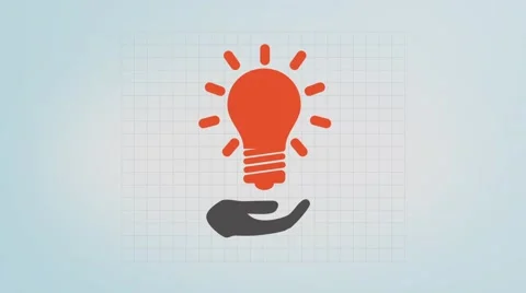 Good idea - a hand and a light bulb Stock Footage 44269724