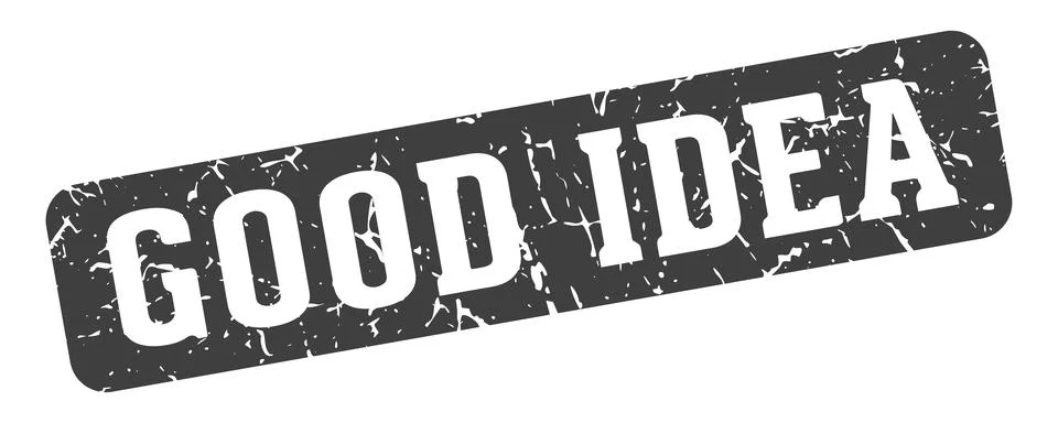 Good idea rectangular sign. good idea stamp Stock Illustration