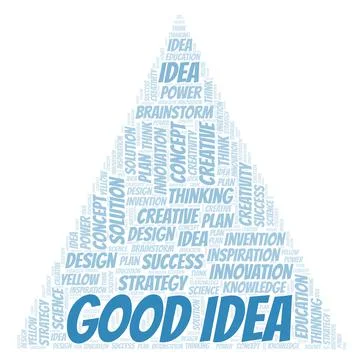 Good Idea typography word cloud create with the text only. Stock Illustration