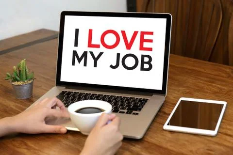 Good Job Assistant I LOVE MY JOB  Businessman and Businesswoman Successful wo Stock Photos