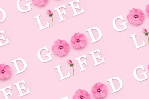 Good life. Creative inspirational pattern made with motivational quotes from  Stock Photos