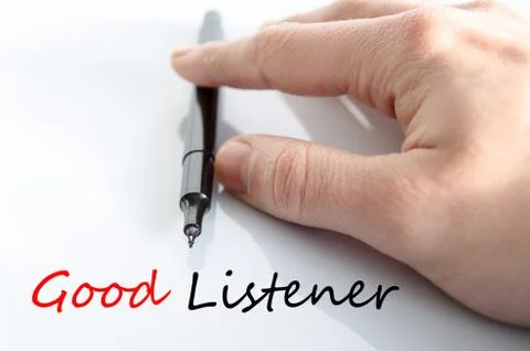 Good listener Text Concept Foto stock
