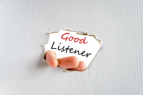 Good listener Text Concept Stock Photos