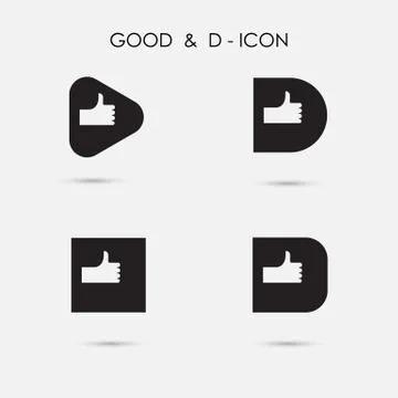 Good logo and D- letter icon abstract logo design.Hand logo and D- letter alp Stock Illustration