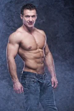 Good looking  bodybuilder posing Stock Photos