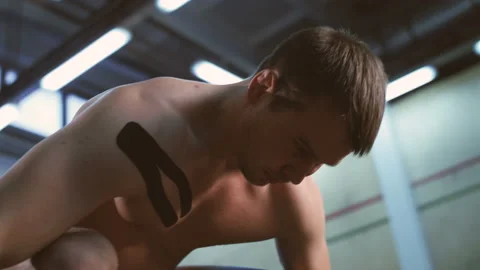 Good looking guy lifting heavy weights. Stock Footage 96650520