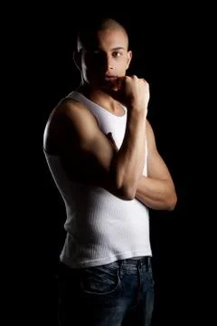 Good Looking Man on Black Stock Photos