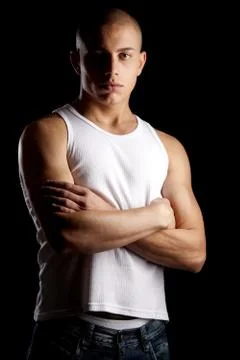 Good Looking Man on Black Stock Photos