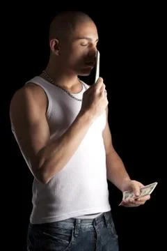 Good Looking Man on Black Stock Photos