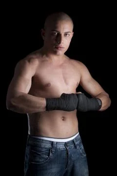 Good Looking Man on Black Stock Photos