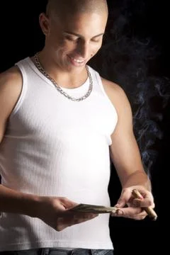 Good Looking Man on Black Stock Photos