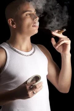 Good Looking Man on Black Stock Photos