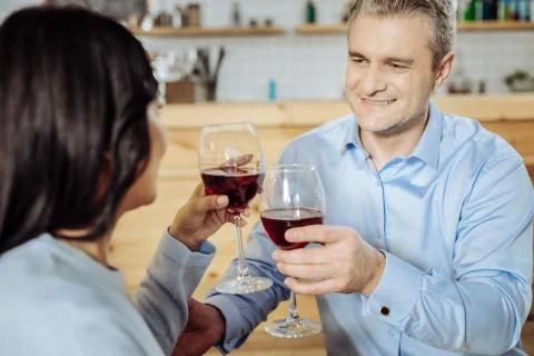 Good-looking man having a date with a lady Stock Photos