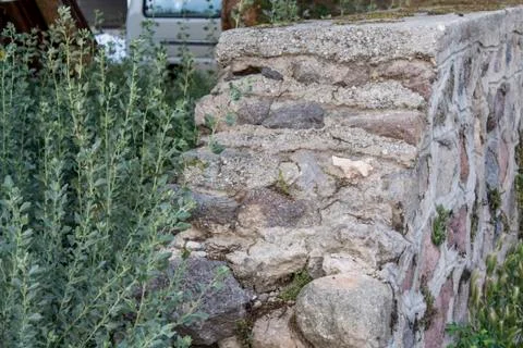 A Good Looking Old Rough Stone Wall Stock Photos
