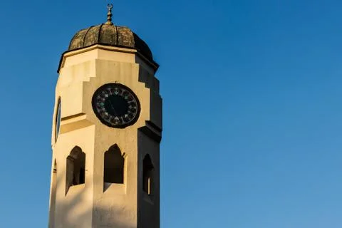 A good looking perspective shoot to a dome shaped clock tower Stock Photos