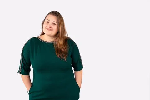 Good looking plus size model.Beautiful young woman, 30s with blonde hair posi 스톡 사진