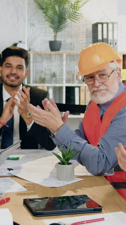 Good-looking positive high-skilled professional diverse male and female engineer Stock Footage 328856327