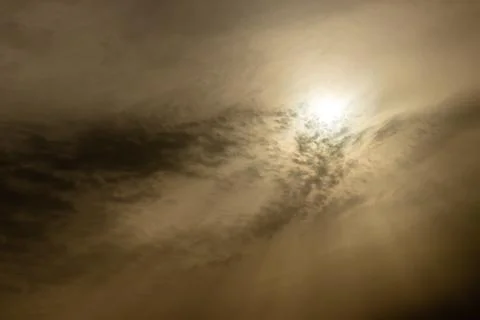 Good looking sky with clouds covered the golden sun Stock Photos