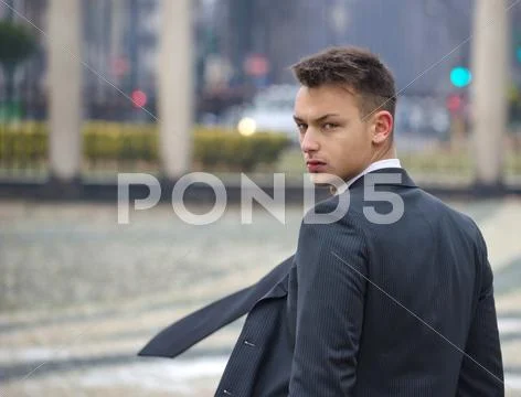 Good looking young man in suit Stock Photos