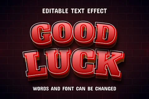 Good luck 3d text effect Stock Illustration