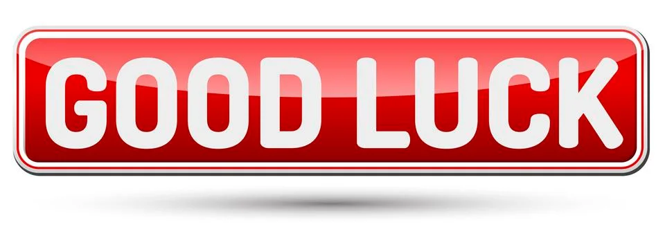 GOOD LUCK - Abstract beautiful button with text. Stock Illustration
