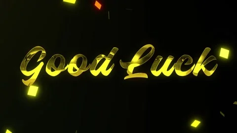 Good Luck Animated Message with Confetti for Celebrations and Events Video stock 317803519