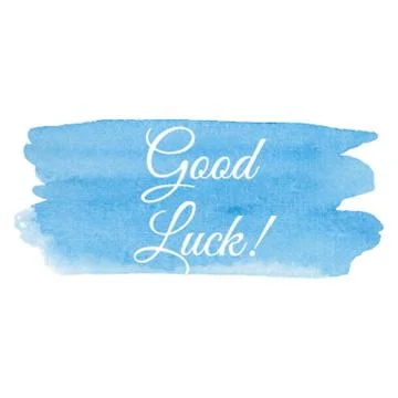 Good Luck card vector illustration hand drawn icon, calligraphy, typography,  Stock Illustration