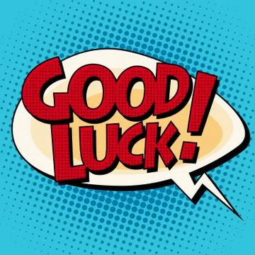 Good luck comic strip text Stock Illustration