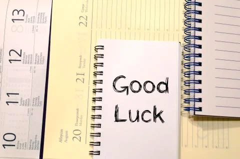 Good luck concept on notebook Stock Photos