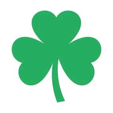 Good luck four leaf clover flat icon for apps and websites Stock Illustration