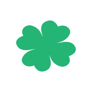 Good luck four leaf clover flat icon for apps and websites Stock Illustration
