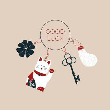 Good luck keychains Stock Illustration
