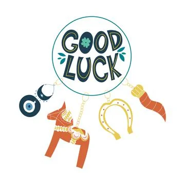 Good luck keychains Stock Illustration