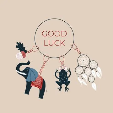 Good luck keychains Stock Illustration