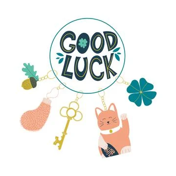 Good luck keychains Stock Illustration