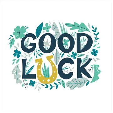 Good Luck lettering Illustrazione stock