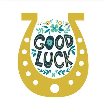 Good Luck lettering Stock Illustration