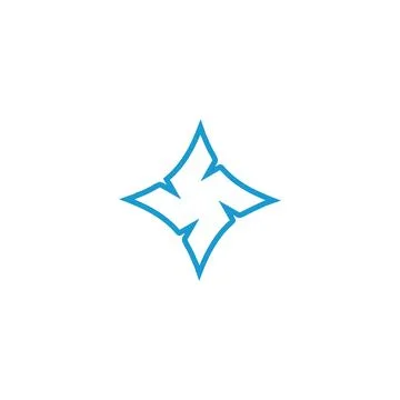 Good luck logo with creative corner simple blue luck icon design, graphic, Stock Illustration