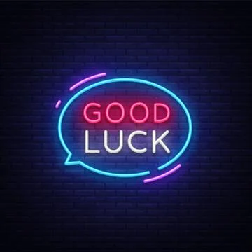 Good Luck Neon Text Vector. Good Luck neon sign, design template, modern trend Stock Illustration